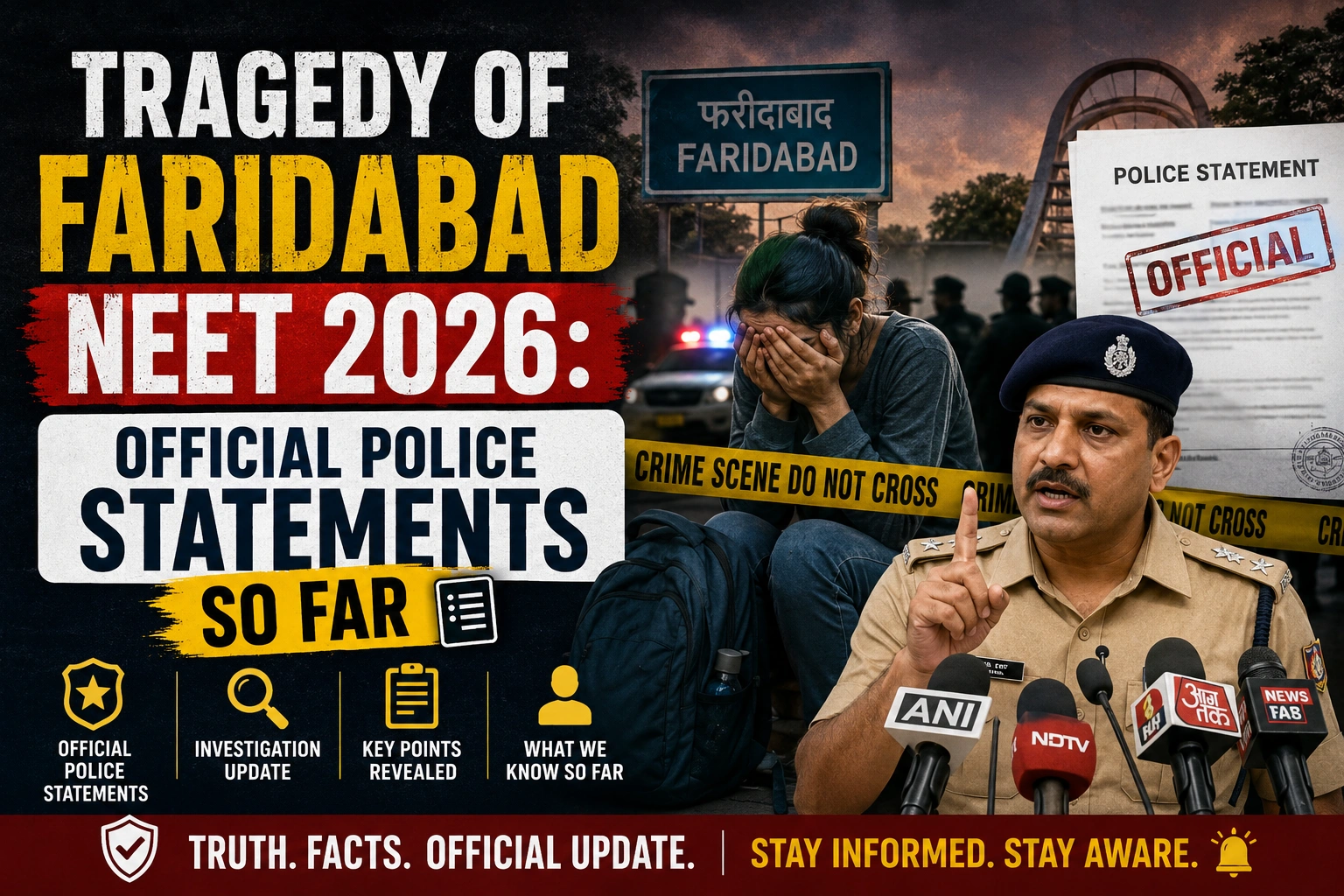 Tragedy of Faridabad NEET 2026: Official Police Statements So Far